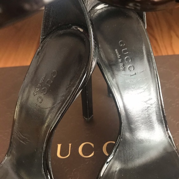 Gucci Rare Patent Buckle Strap Stilettos Size 35.5 - Picture 4 of 7